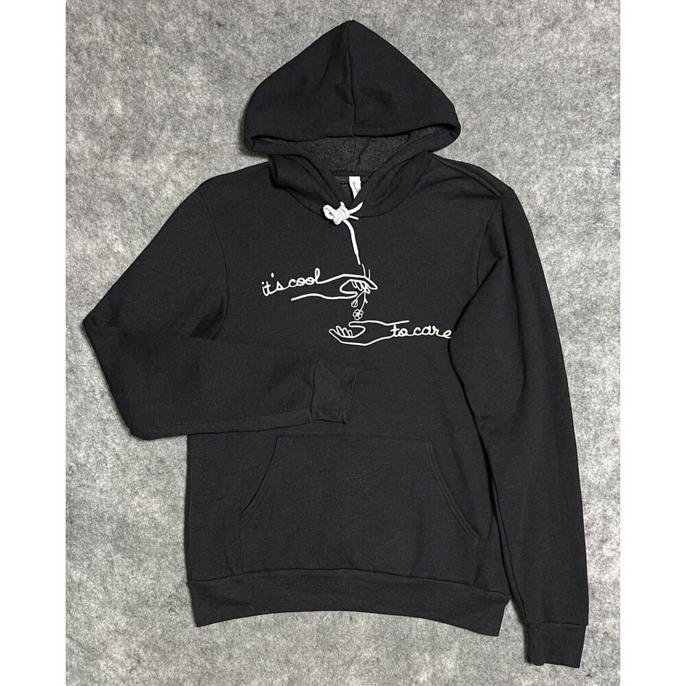 Bella + Canvas It’s COOL TO CARE Hoodie Sweater Men’s M Gray Fleece Sweatshirt